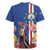 Personalised Cape Verde Rugby Jersey Grey-Headed Kingfisher Mix Gerbera Daisy