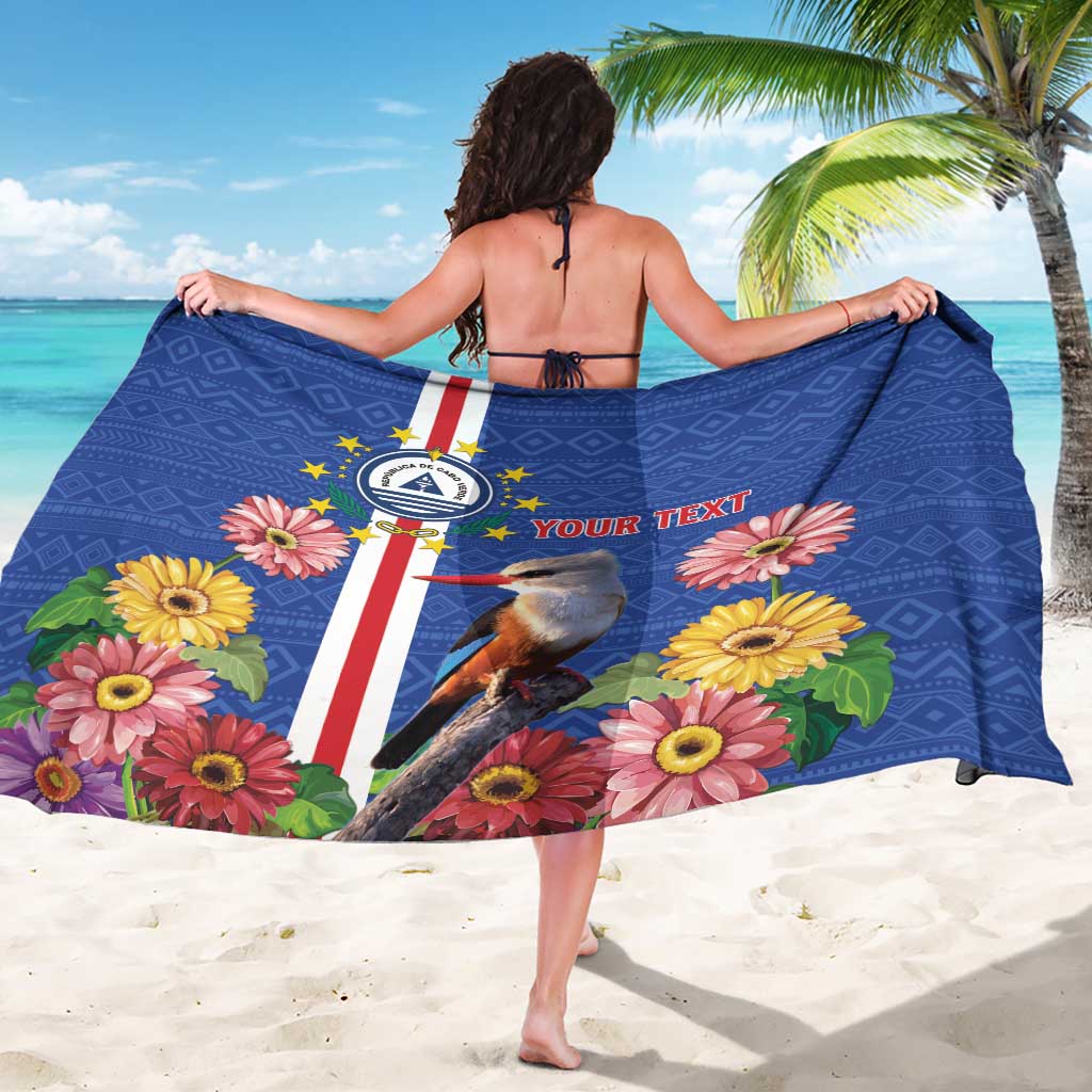 Personalised Cape Verde Sarong Grey-Headed Kingfisher Mix Gerbera Daisy