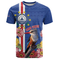 Personalised Cape Verde T Shirt Grey-Headed Kingfisher Mix Gerbera Daisy