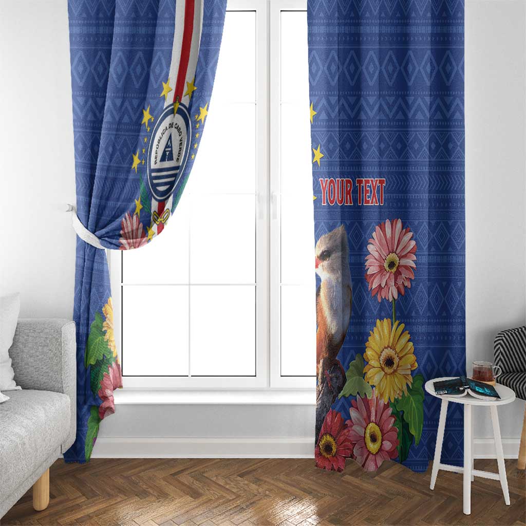 Personalised Cape Verde Window Curtain Grey-Headed Kingfisher Mix Gerbera Daisy