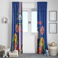 Personalised Cape Verde Window Curtain Grey-Headed Kingfisher Mix Gerbera Daisy