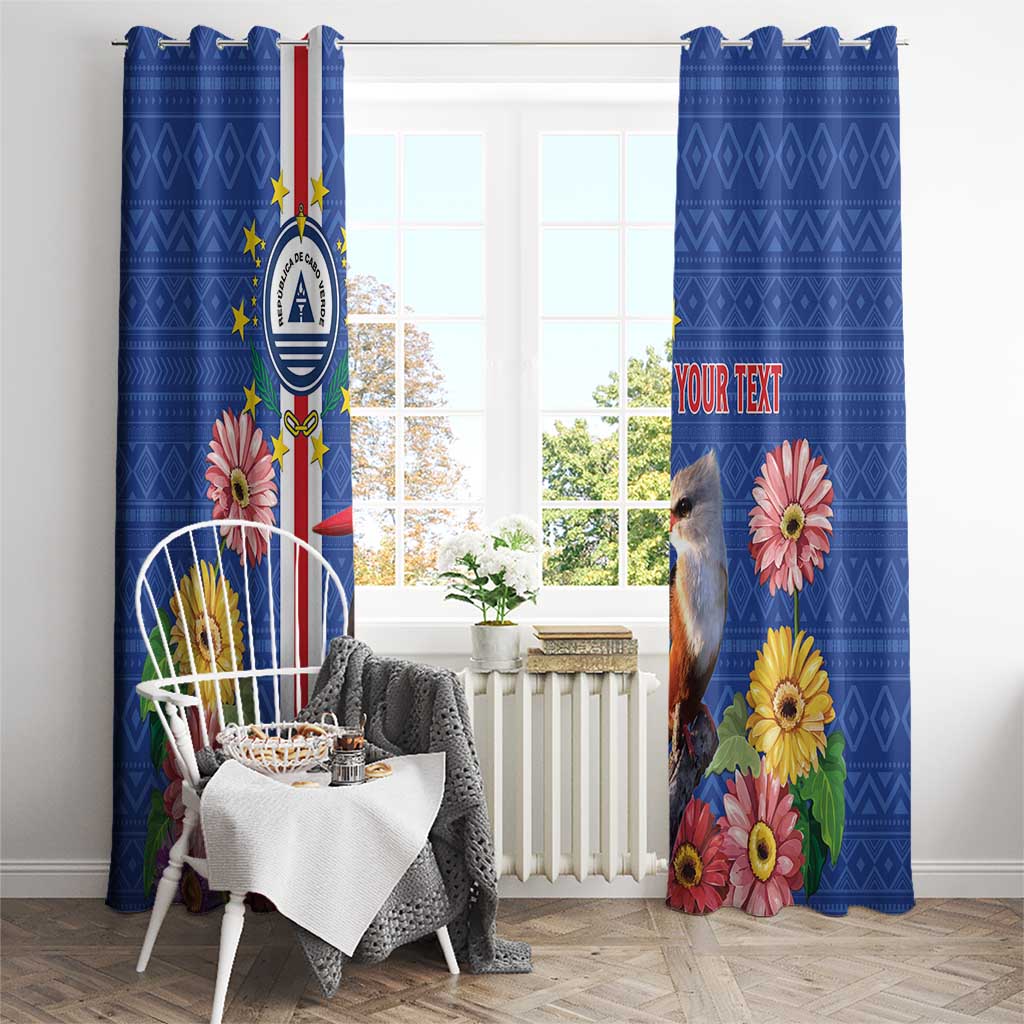 Personalised Cape Verde Window Curtain Grey-Headed Kingfisher Mix Gerbera Daisy