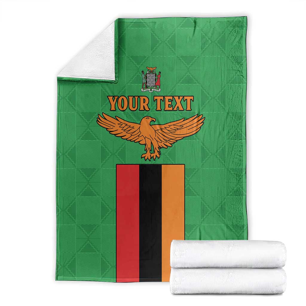 Personalised Zambia Blanket Flag Style Mix Kente Pattern