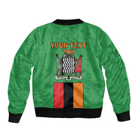 Personalised Zambia Bomber Jacket Flag Style Mix Kente Pattern