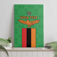 Personalised Zambia Canvas Wall Art Flag Style Mix Kente Pattern