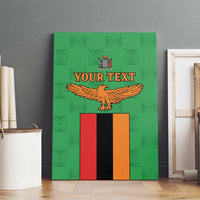 Personalised Zambia Canvas Wall Art Flag Style Mix Kente Pattern