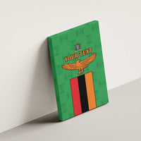 Personalised Zambia Canvas Wall Art Flag Style Mix Kente Pattern