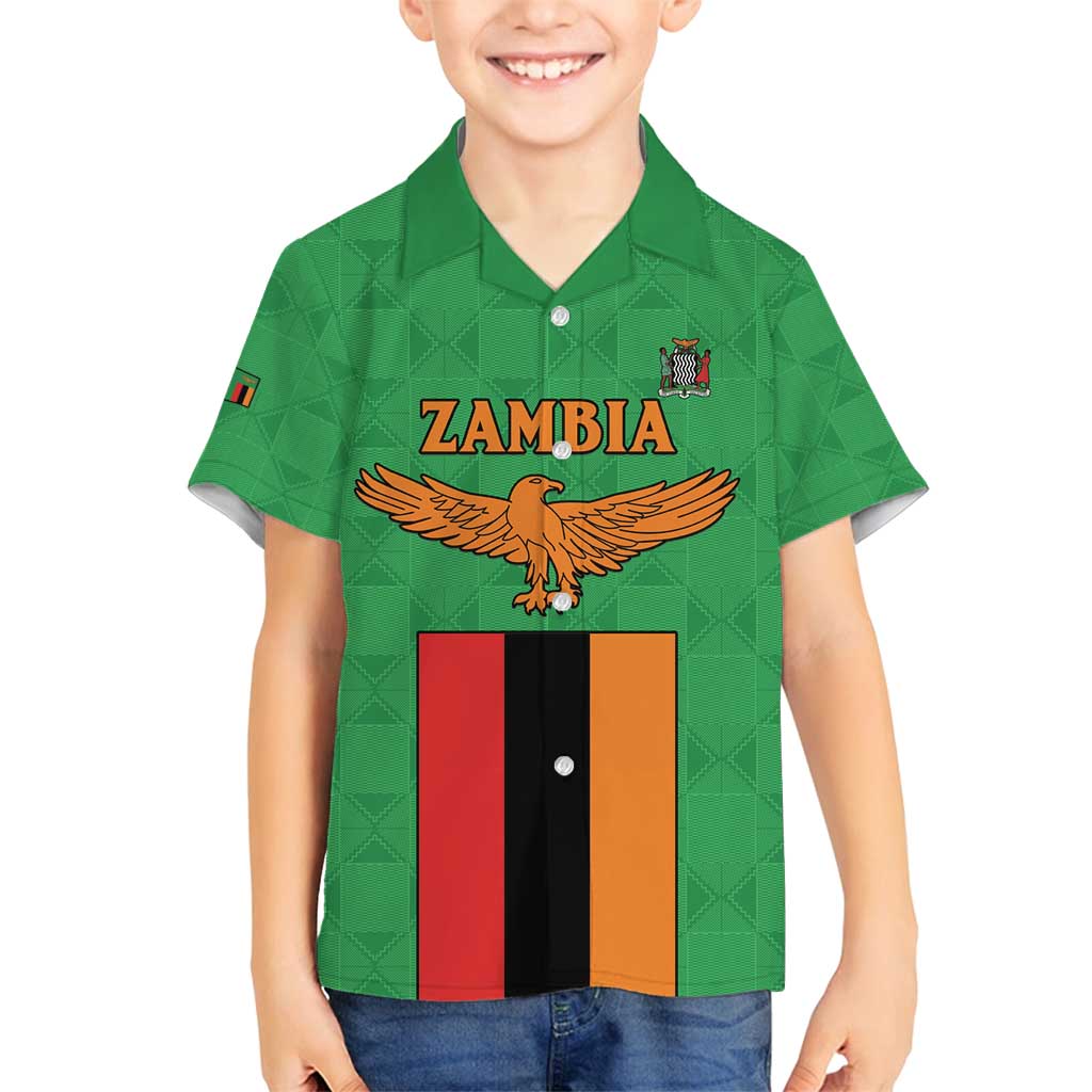 Personalised Zambia Family Matching Tank Maxi Dress and Hawaiian Shirt Flag Style Mix Kente Pattern