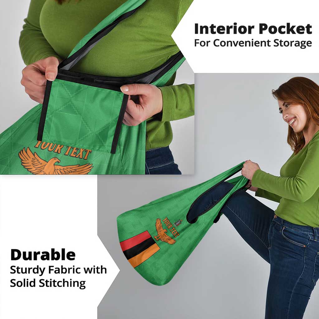 Personalised Zambia Grocery Bag Flag Style Mix Kente Pattern