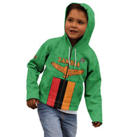 Personalised Zambia Kid Hoodie Flag Style Mix Kente Pattern