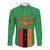Personalised Zambia Long Sleeve Button Shirt Flag Style Mix Kente Pattern