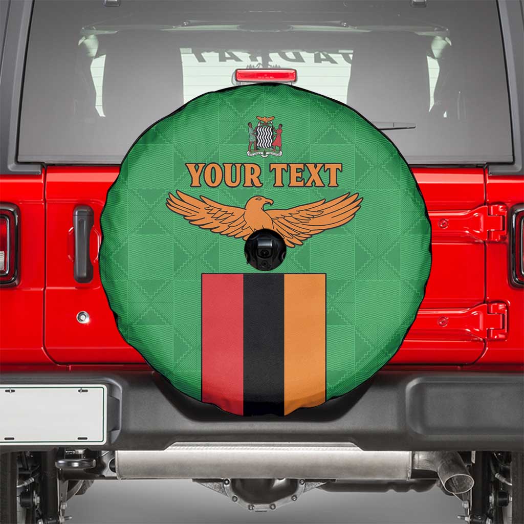 Personalised Zambia Spare Tire Cover Flag Style Mix Kente Pattern