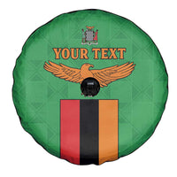 Personalised Zambia Spare Tire Cover Flag Style Mix Kente Pattern