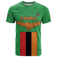 Personalised Zambia T Shirt Flag Style Mix Kente Pattern