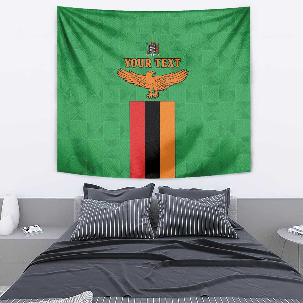 Personalised Zambia Tapestry Flag Style Mix Kente Pattern