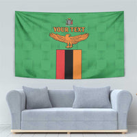 Personalised Zambia Tapestry Flag Style Mix Kente Pattern