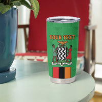 Personalised Zambia Tumbler Cup Flag Style Mix Kente Pattern