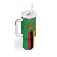 Personalised Zambia Tumbler With Handle Flag Style Mix Kente Pattern