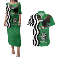 Zambia Couples Matching Puletasi and Hawaiian Shirt One Zambia One Nation