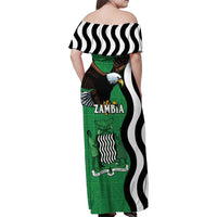 Zambia Family Matching Off Shoulder Maxi Dress and Hawaiian Shirt One Zambia One Nation