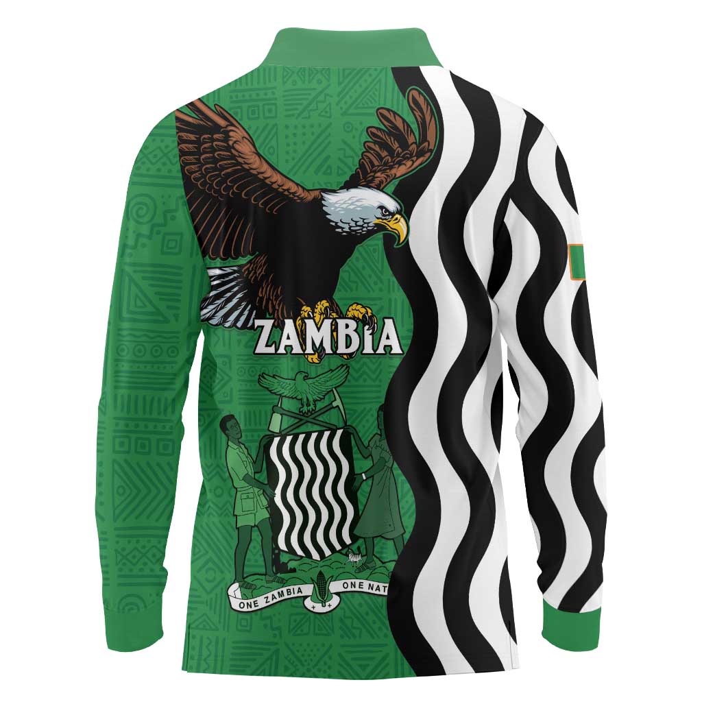 Zambia Long Sleeve Polo Shirt One Zambia One Nation