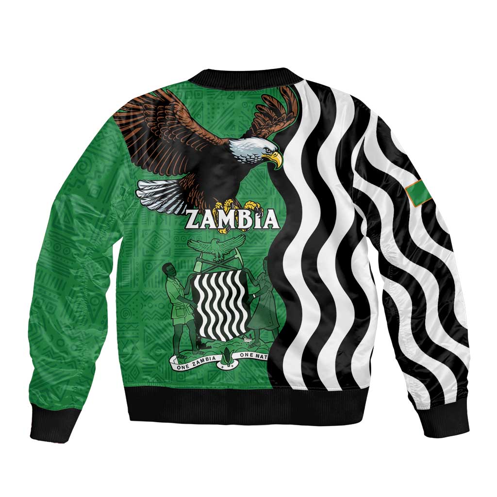 Zambia Sleeve Zip Bomber Jacket One Zambia One Nation