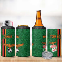 Custom Zambia Football 4 in 1 Can Cooler Tumbler Go Copper Bullets