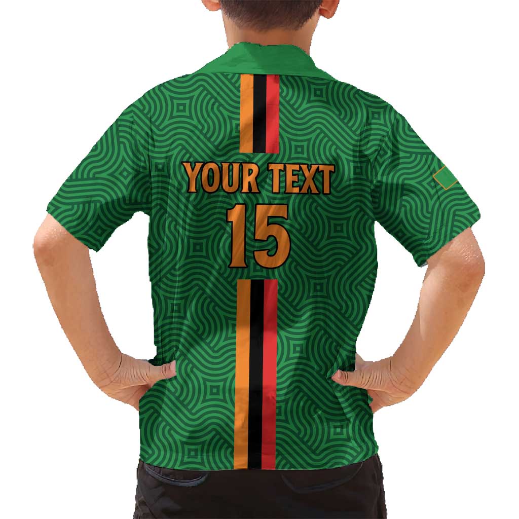 Custom Zambia Football Family Matching Summer Maxi Dress and Hawaiian Shirt Go Copper Bullets