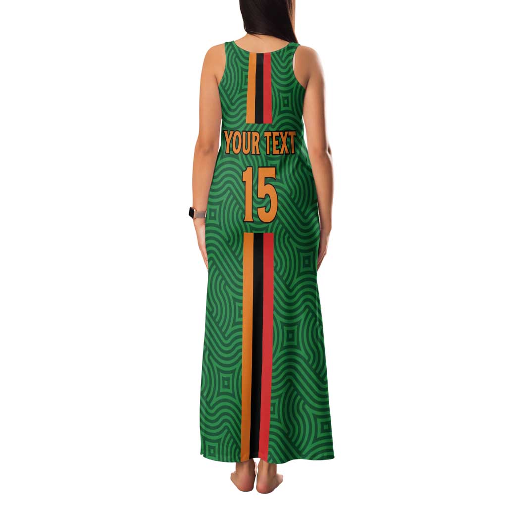 Custom Zambia Football Family Matching Tank Maxi Dress and Hawaiian Shirt Go Copper Bullets