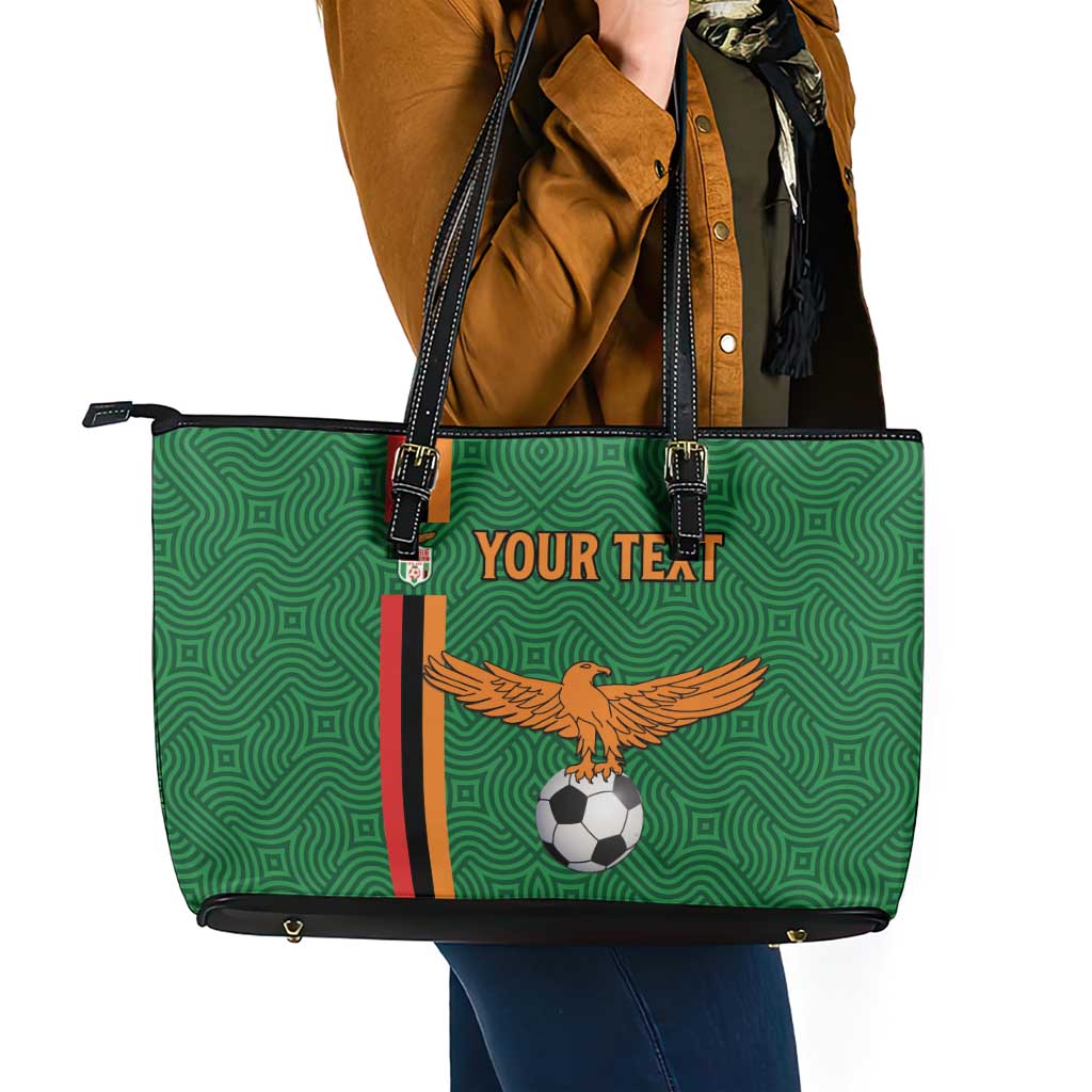 Custom Zambia Football Leather Tote Bag Go Copper Bullets