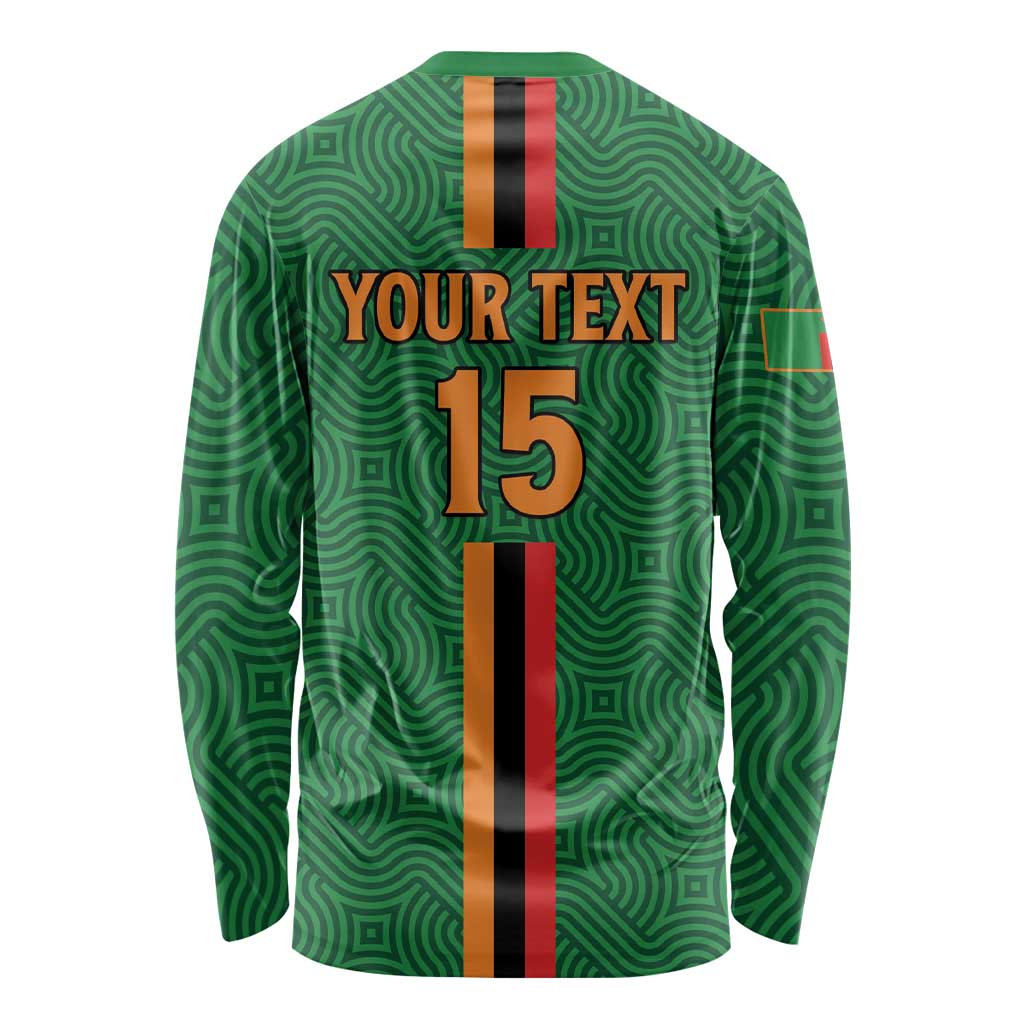 Custom Zambia Football Long Sleeve Shirt Go Copper Bullets