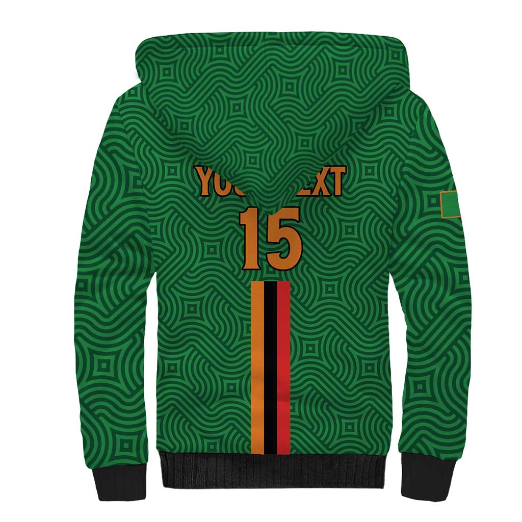 Custom Zambia Football Sherpa Hoodie Go Copper Bullets
