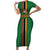 Custom Zambia Football Short Sleeve Bodycon Dress Go Copper Bullets
