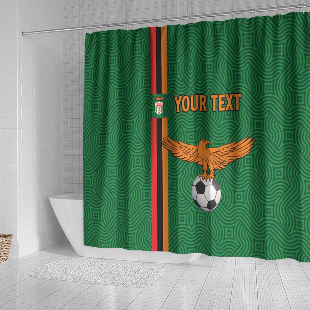Custom Zambia Football Shower Curtain Go Copper Bullets