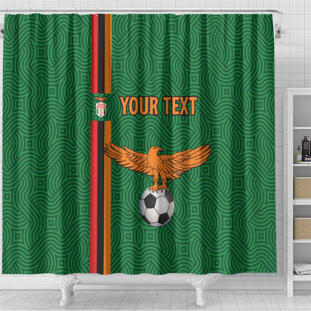 Custom Zambia Football Shower Curtain Go Copper Bullets