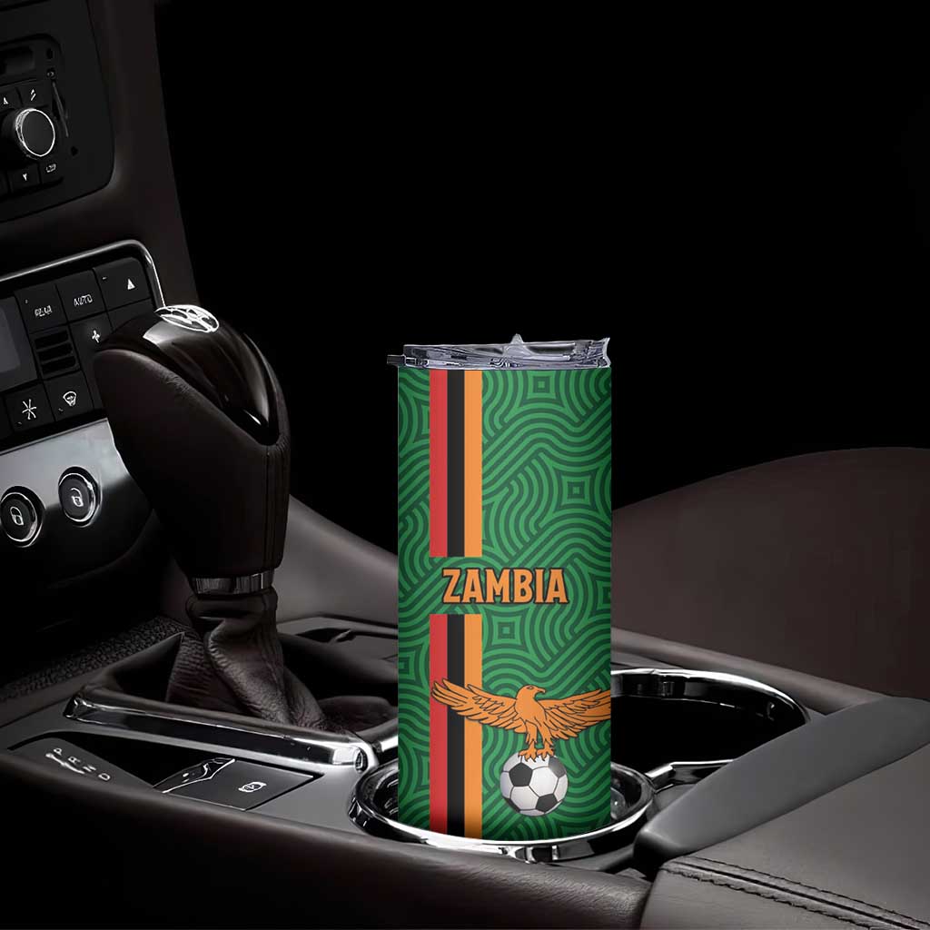 Custom Zambia Football Skinny Tumbler Go Copper Bullets