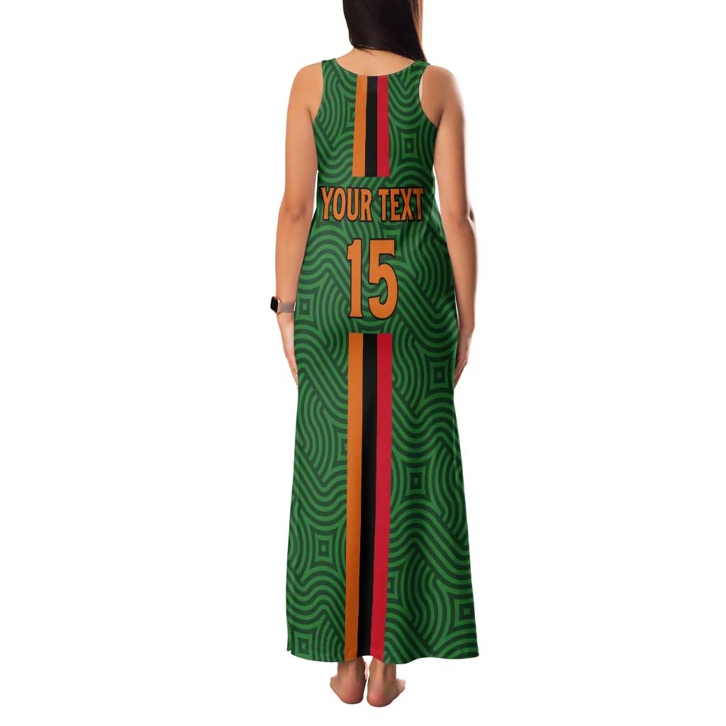 Custom Zambia Football Tank Maxi Dress Go Copper Bullets