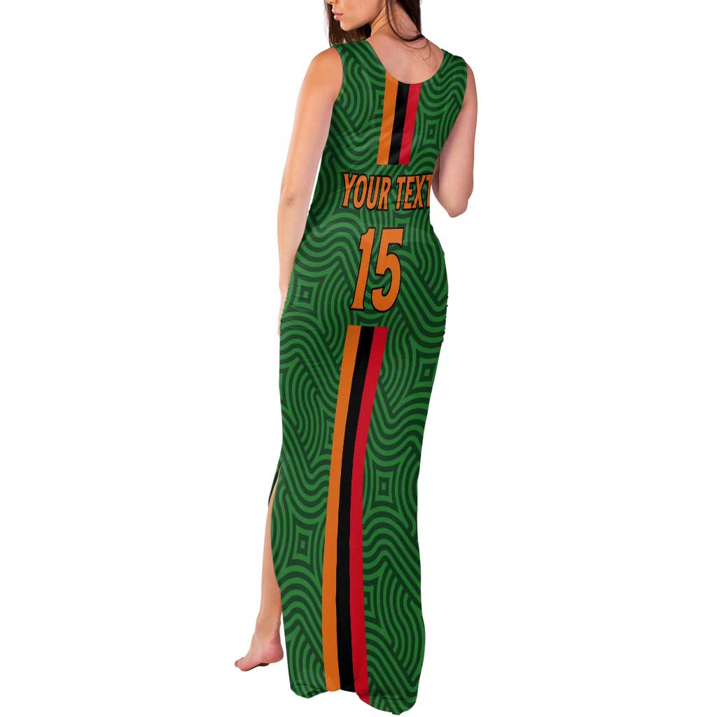 Custom Zambia Football Tank Maxi Dress Go Copper Bullets