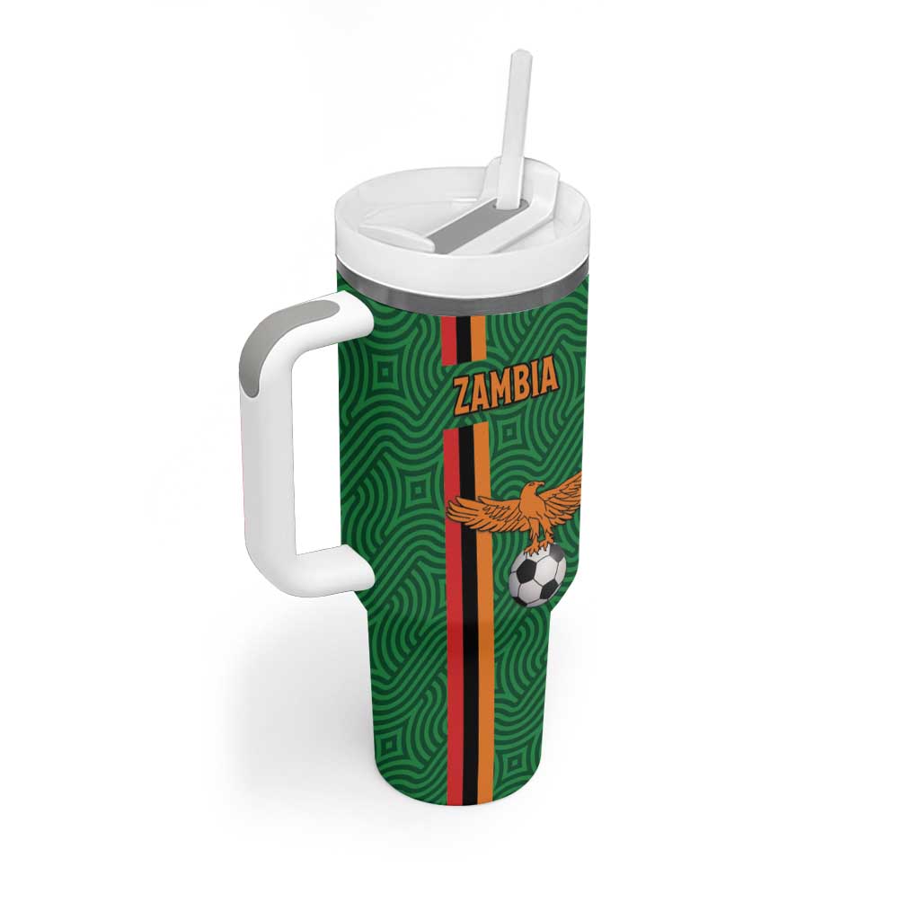 Custom Zambia Football Tumbler With Handle Go Copper Bullets