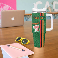 Custom Zambia Football Tumbler With Handle Go Copper Bullets