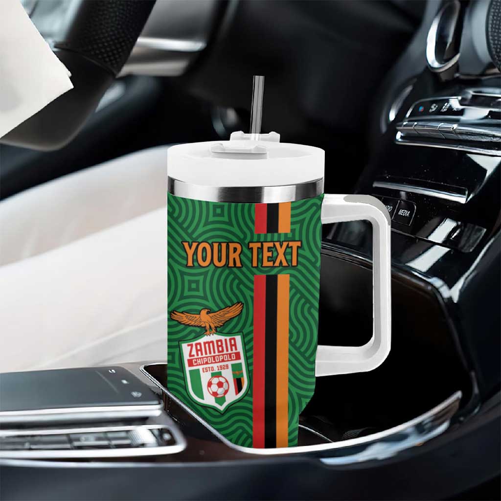 Custom Zambia Football Tumbler With Handle Go Copper Bullets