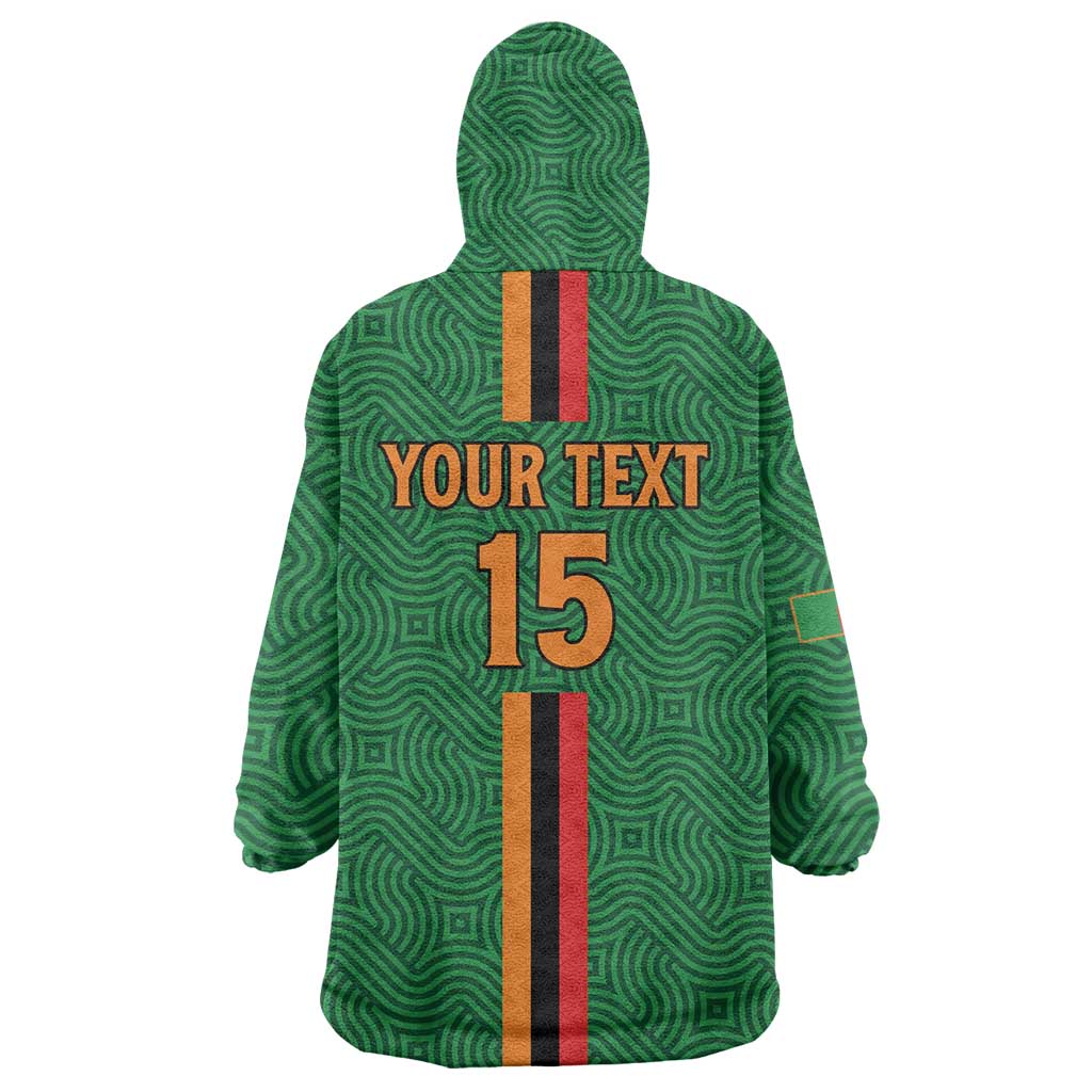 Custom Zambia Football Wearable Blanket Hoodie Go Copper Bullets