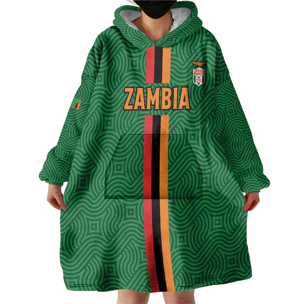 Custom Zambia Football Wearable Blanket Hoodie Go Copper Bullets