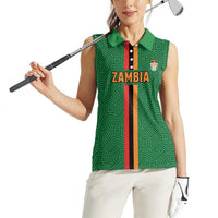 Custom Zambia Football Women Sleeveless Polo Shirt Go Copper Bullets