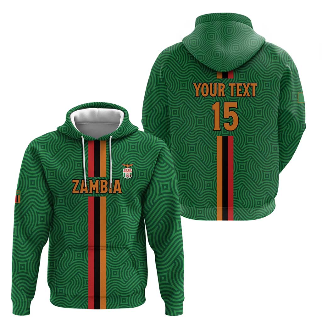 Custom Zambia Football Zip Hoodie Go Copper Bullets