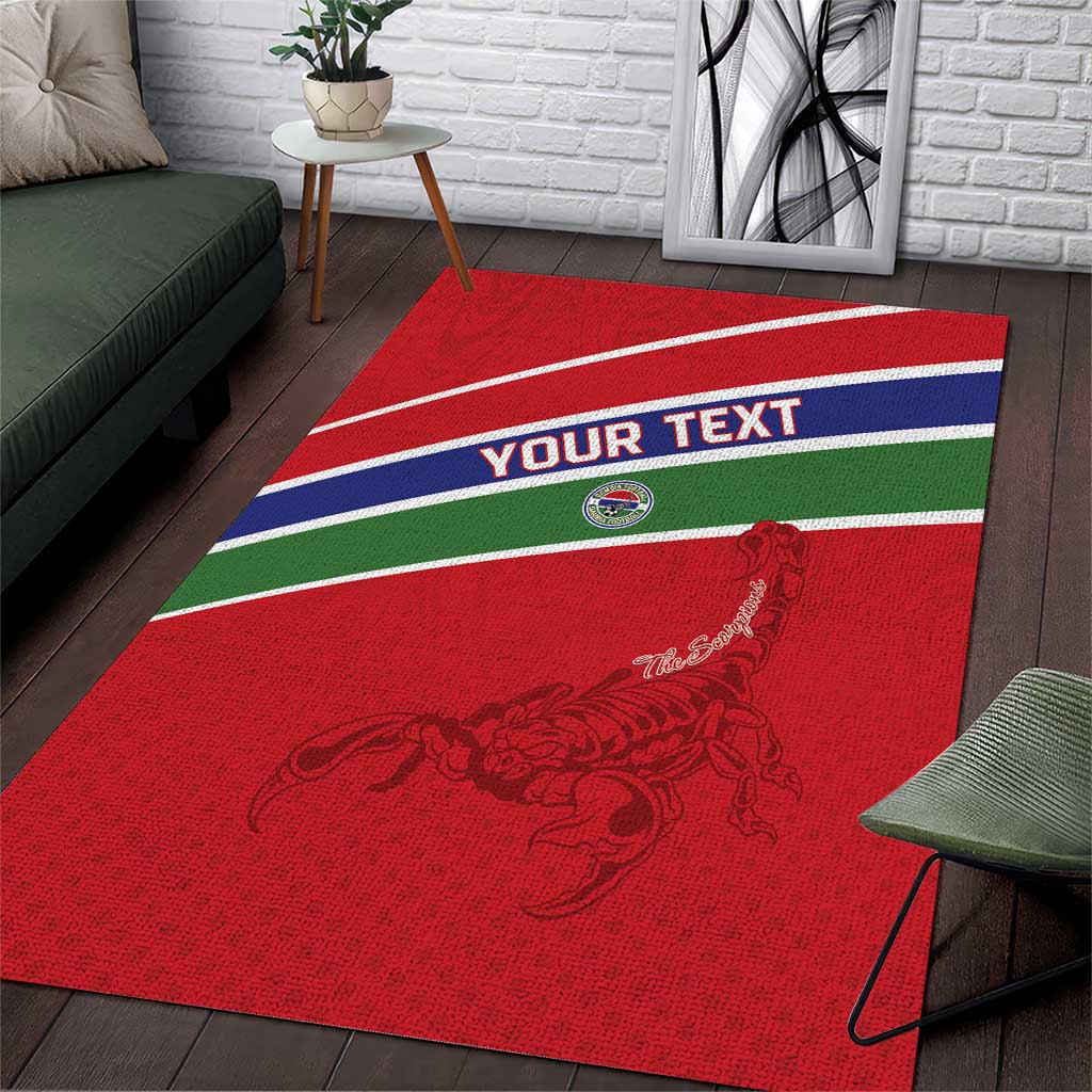 Custom Gambia Football Area Rug Go Scorpions Go