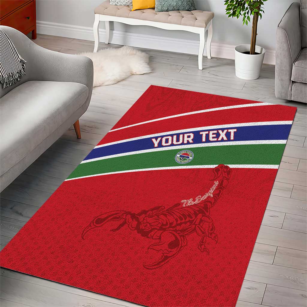 Custom Gambia Football Area Rug Go Scorpions Go
