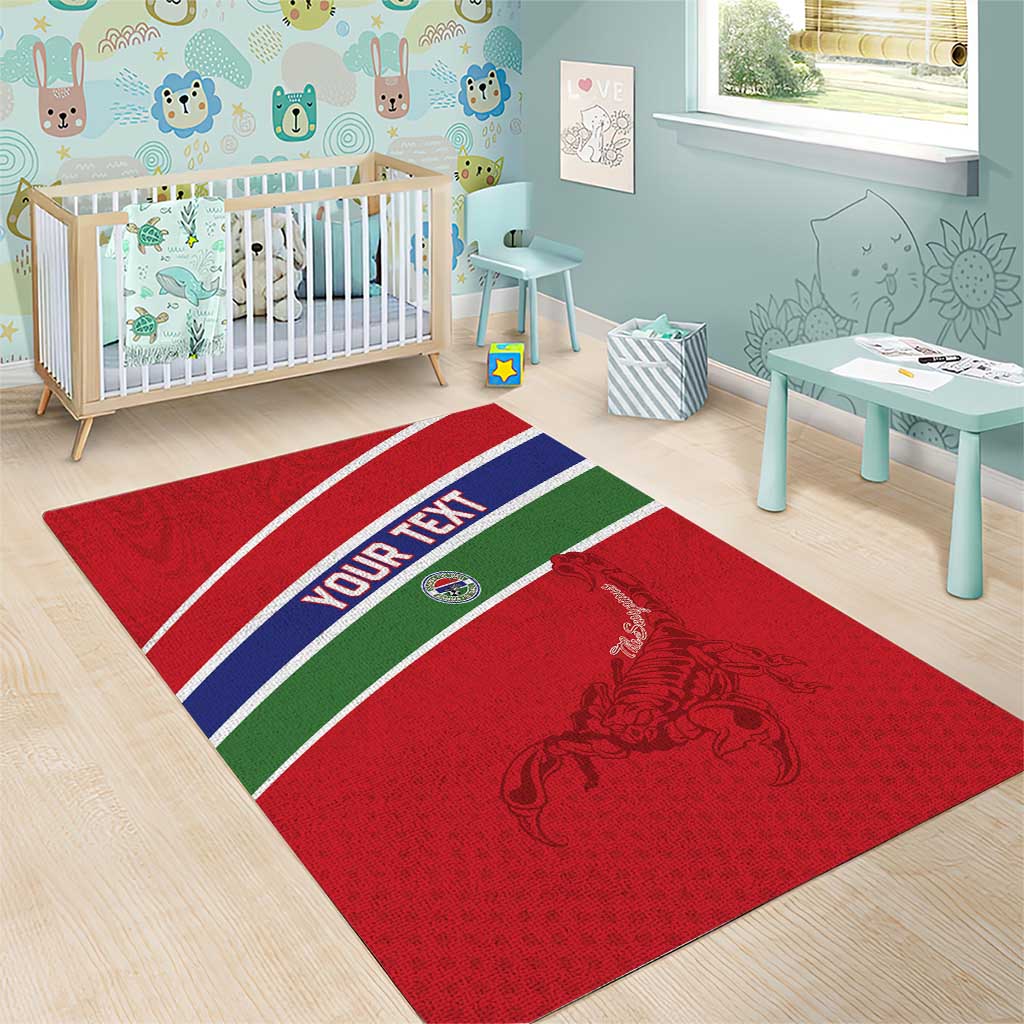 Custom Gambia Football Area Rug Go Scorpions Go