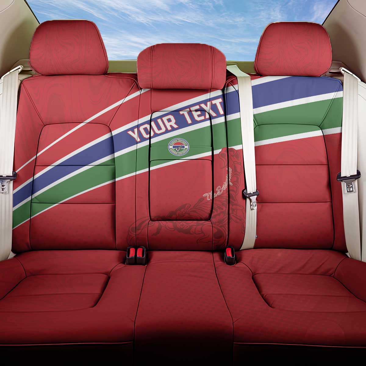 Custom Gambia Football Back Car Seat Cover Go Scorpions Go