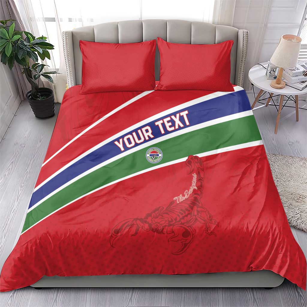 Custom Gambia Football Bedding Set Go Scorpions Go